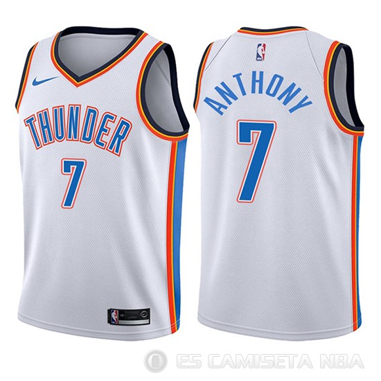Camiseta Carmelo Anthony #7 Oklahoma City Thunder Nino Association 2017-18 Blanco - Haga un click en la imagen para cerrar